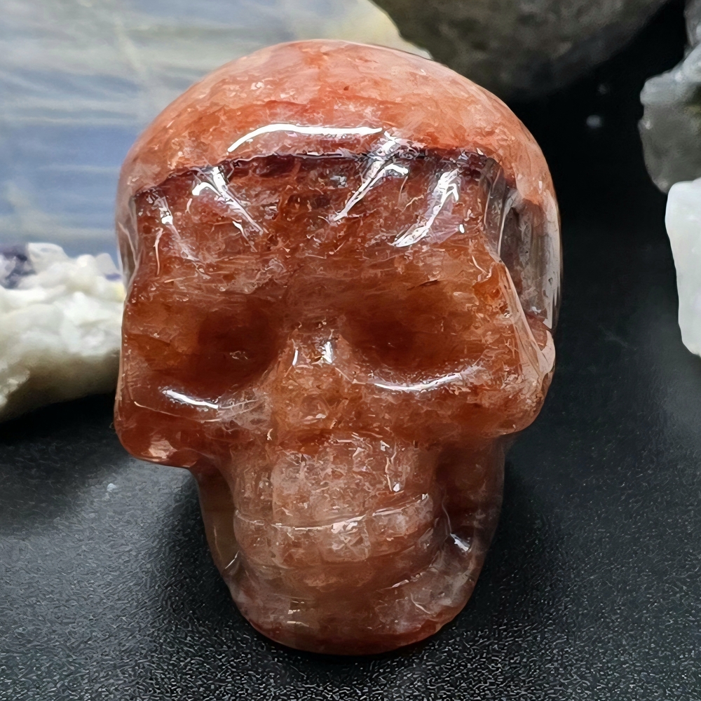 Fire Quartz Crystal Skull